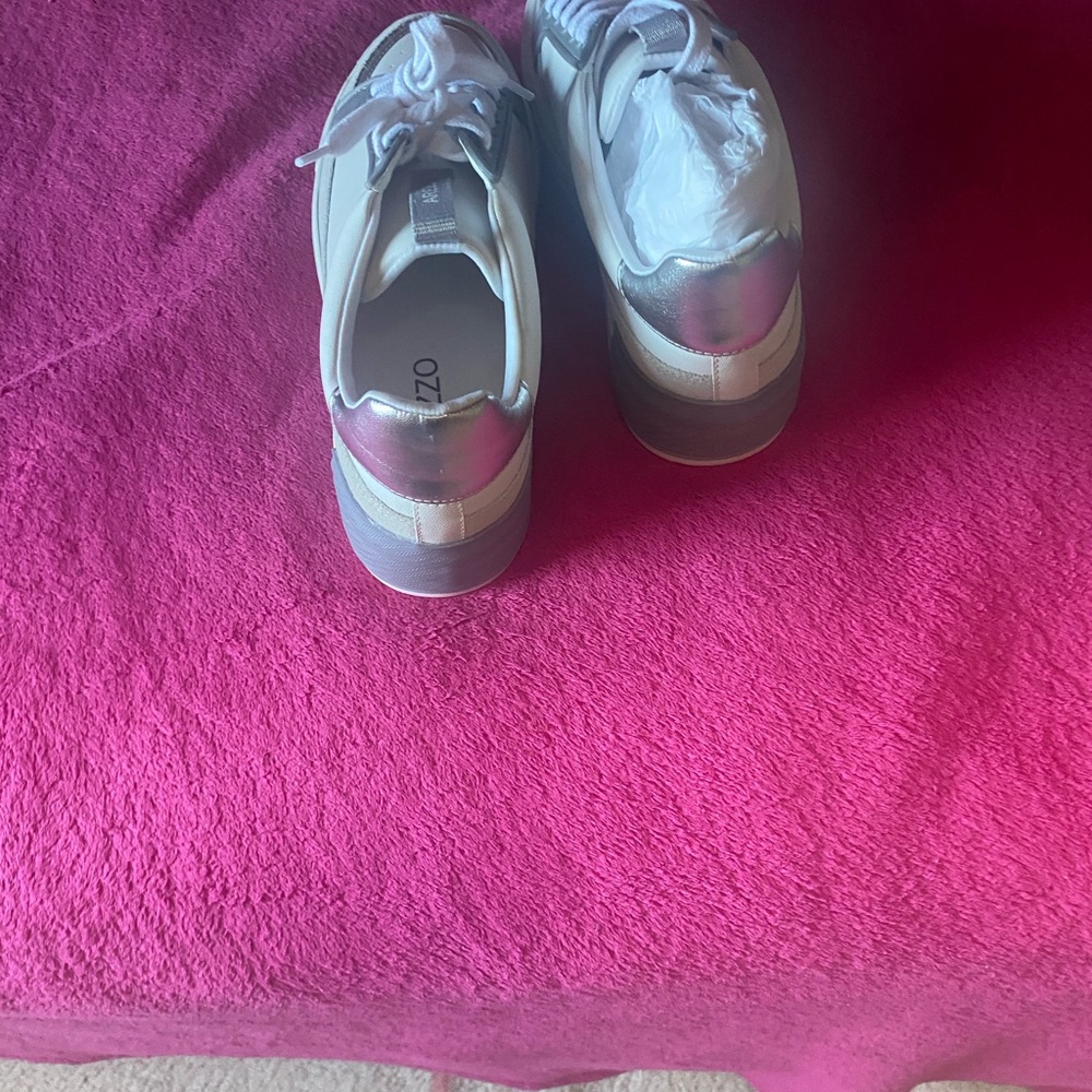 Stylish Silver and White Sneakers